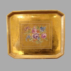 Six-Piece French Empire Parcel Gilt Porcelain Demi-Tasse Set by Nast, Paris