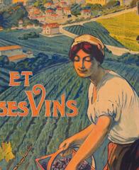 Original Antique French Travel Poster for St Emilion Wine Region by Hazeryon