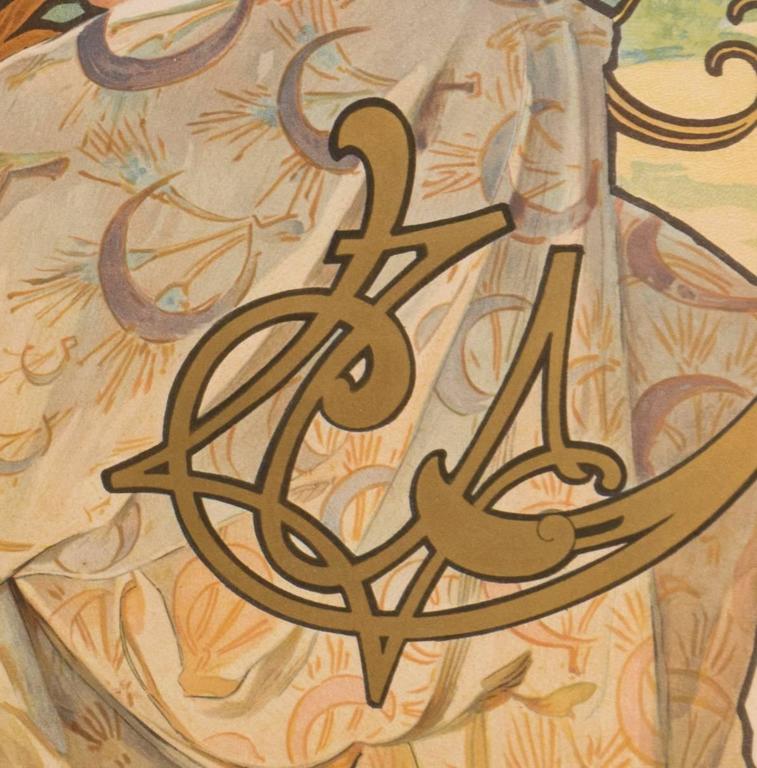 Alphonse Mucha Biscuits Lefevre Utile 17 Original Art Nouveau Poster For Sale At 1stdibs