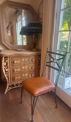 Large octagonal cerused-oak mirror