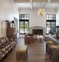 Mid-Century velvet geometric patterned sofa