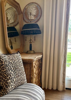 Large octagonal cerused-oak mirror