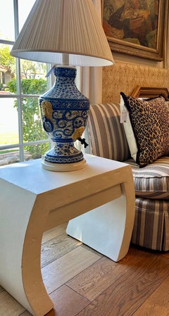 Mid-Century Post Modern Side or Bedside Table with Plaster Finish
