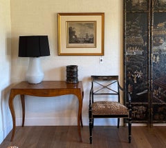 Sleek Italian parquetry inlay writing desk, Made in Italy