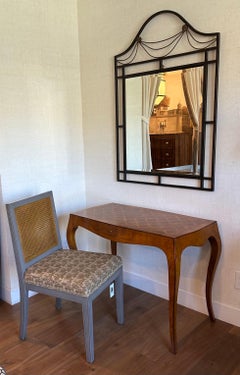 Sleek Italian parquetry inlay writing desk, Made in Italy