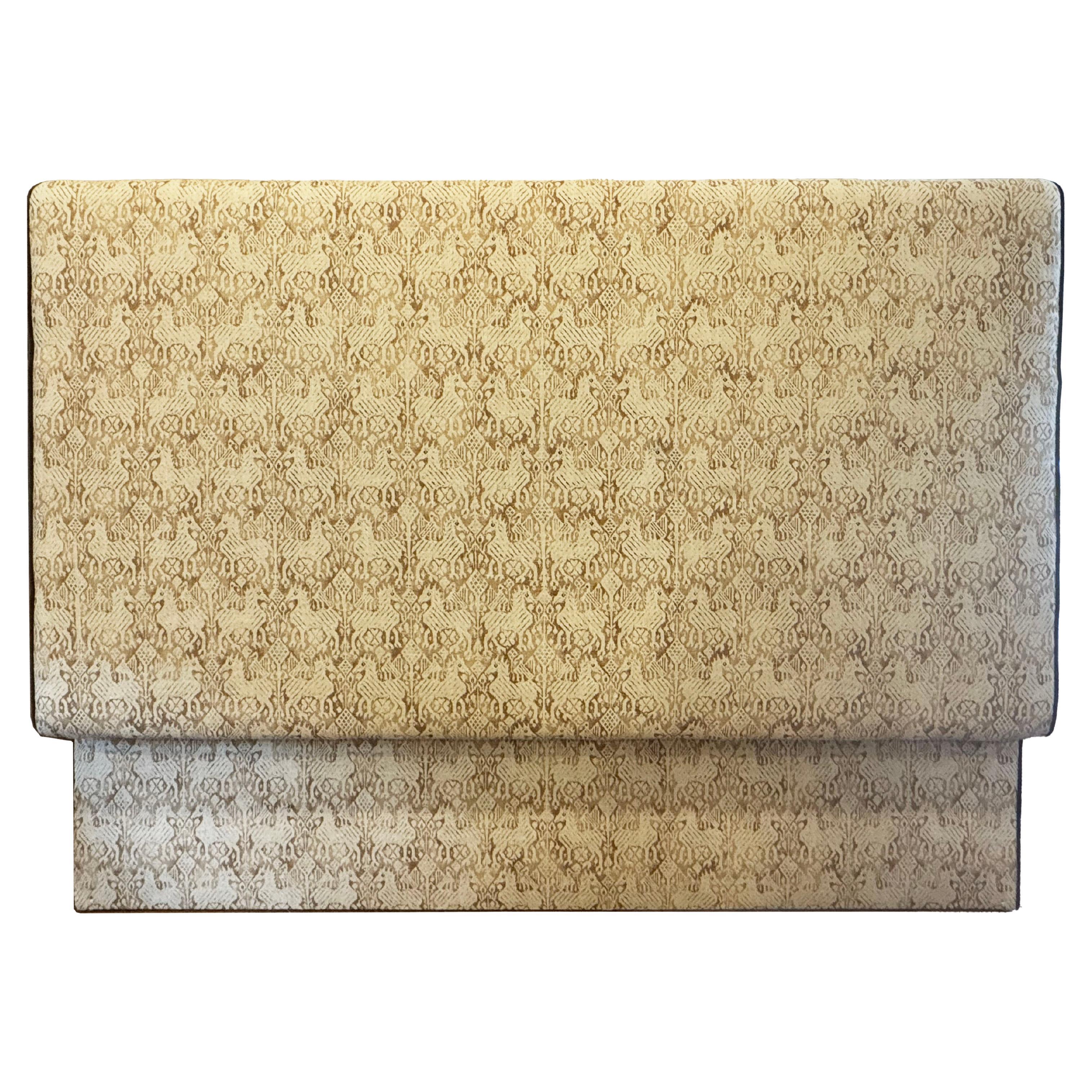 Custom Queen Headboard with Special Linen Pattern For Sale