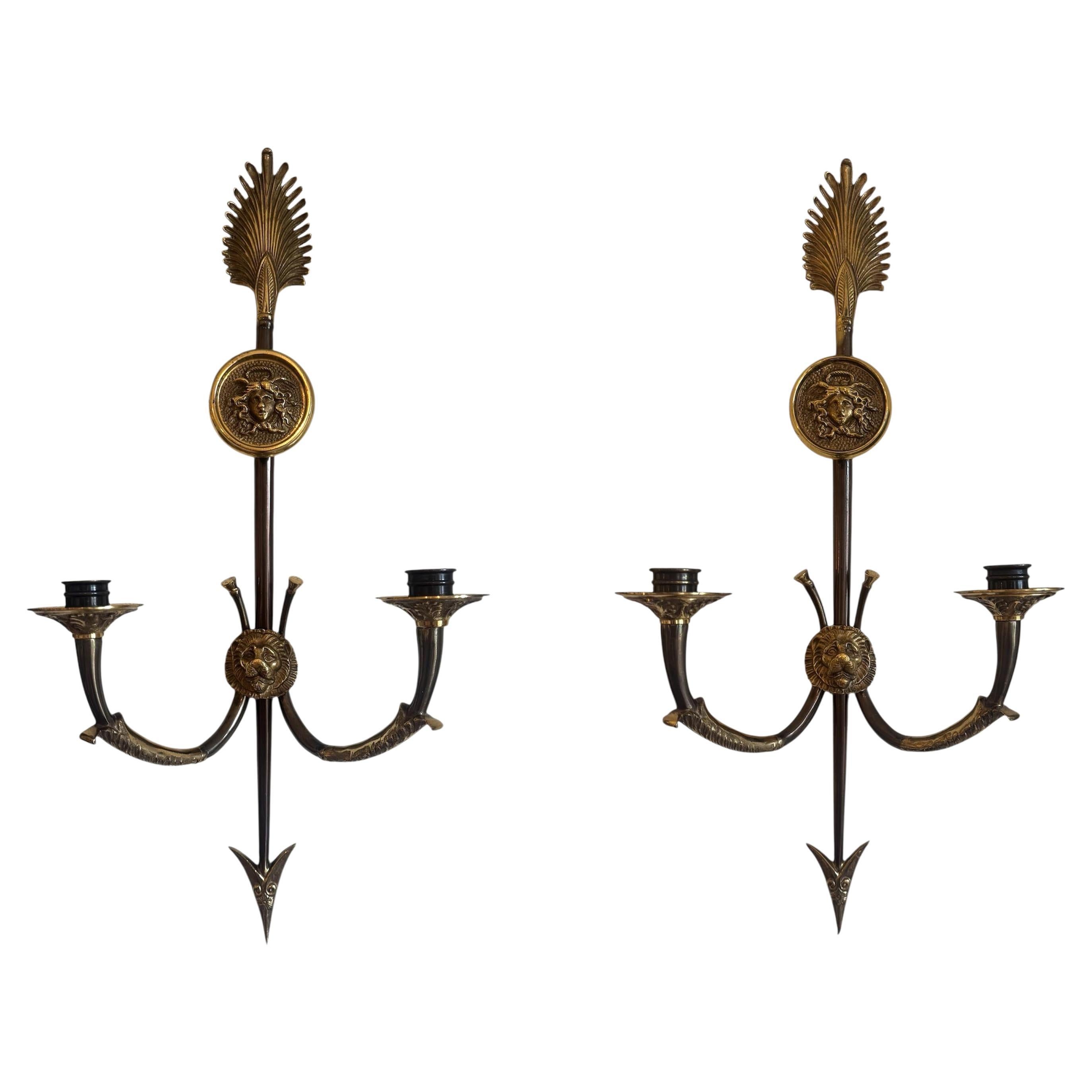 Pair of Neoclassical Style Candle Sconces For Sale