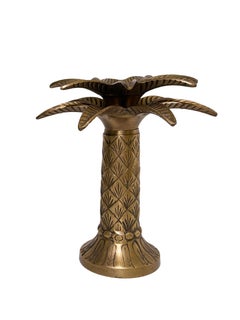 Pair of Vintage Brass Palm Tree Candlestick Holders