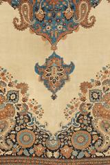 Late 19th Century Tan Tabriz Carpet with Rosettes and Paisleys