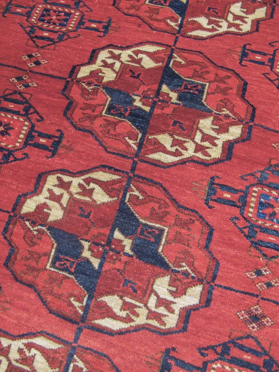 Turkmen Late 19th Century Madder Red Tekke Carpet