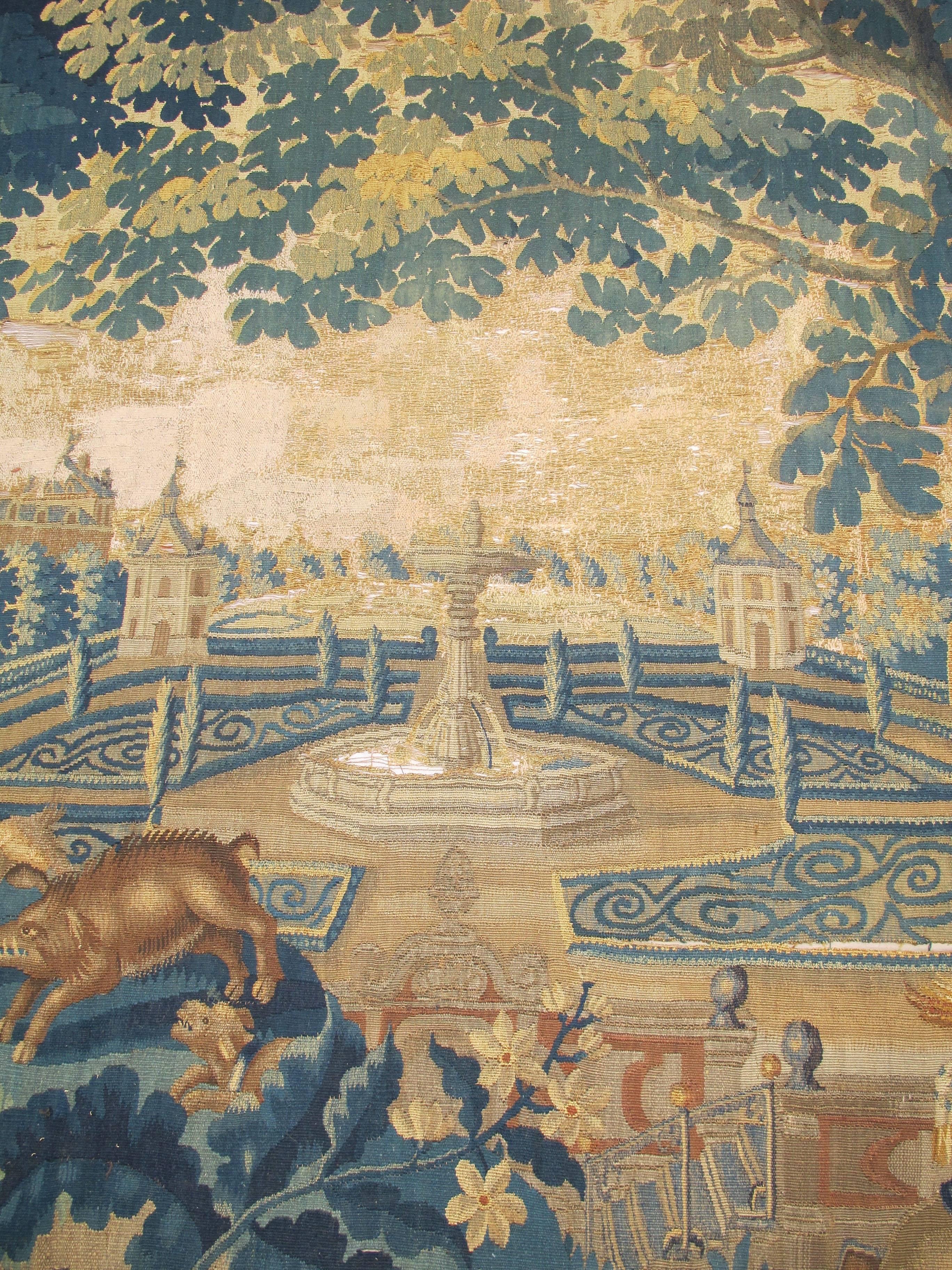 17th Century French Verdure Tapestry For Sale