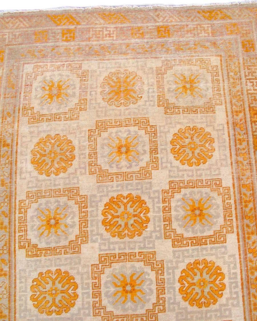 East Turkestani Early 20th Century Light Chinese Khotan Carpet For Sale
