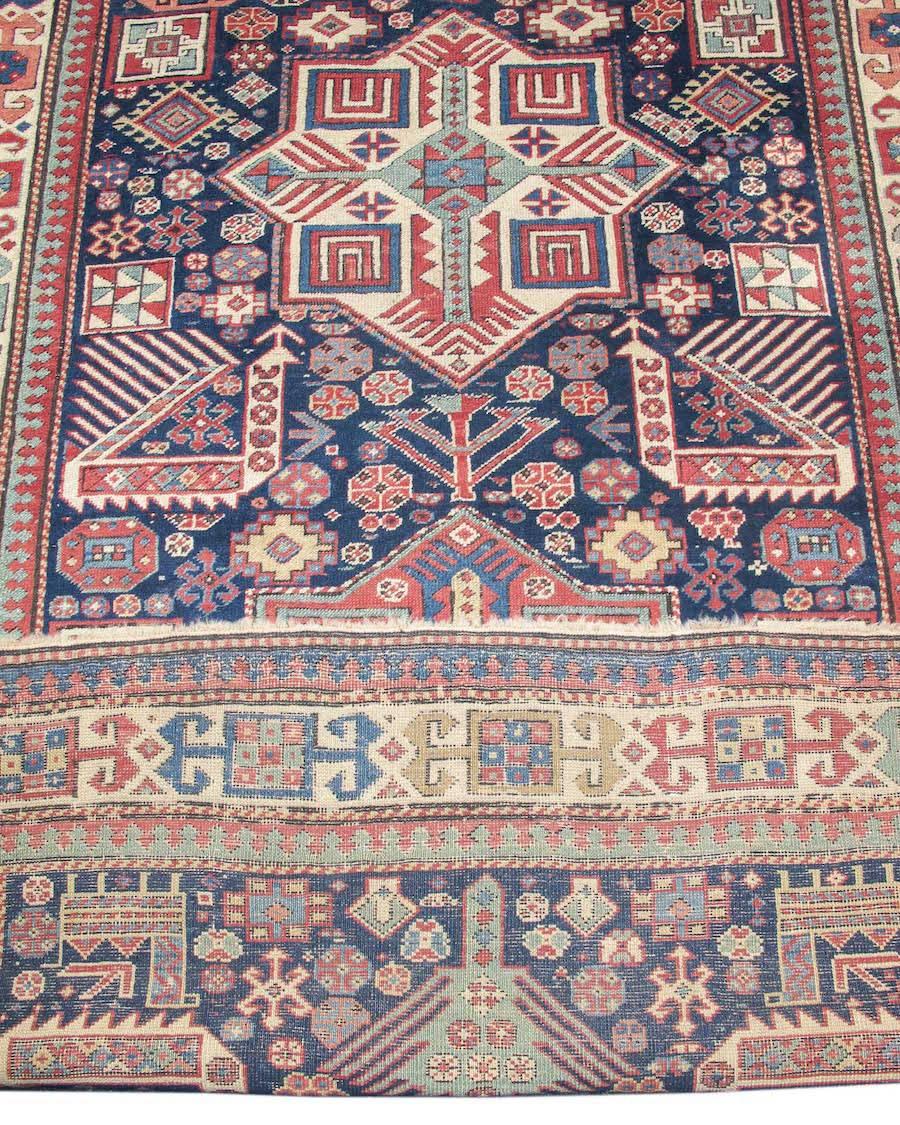 Hand-Woven Late 19th Century Light Red Akstafa Rug For Sale
