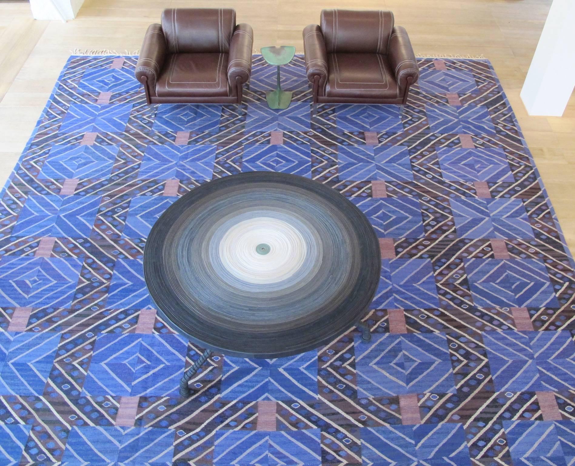 Swedish Mid 20th Century Blue Marta Maas-Fjetterström Rug