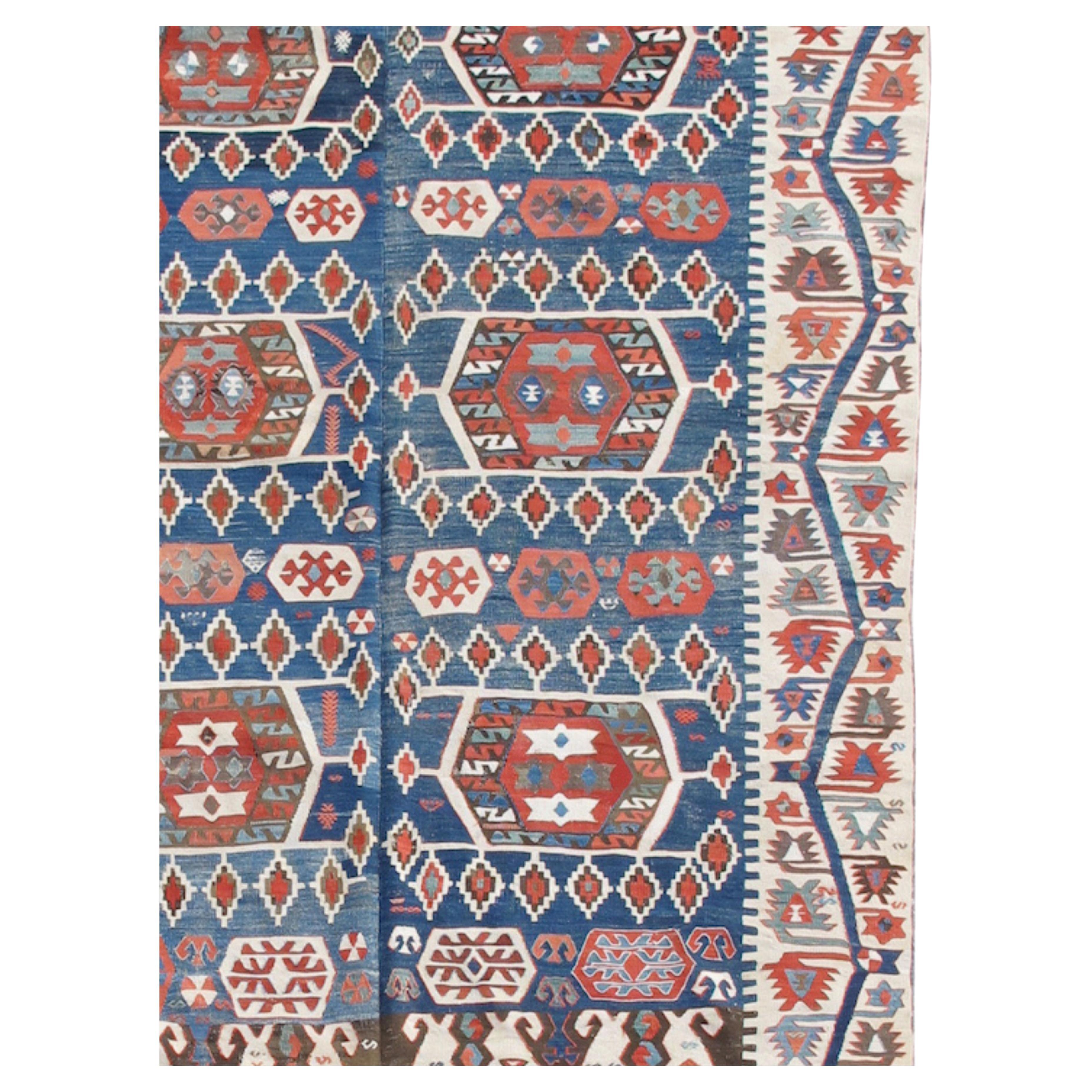 Antiker Anatolischer Konya-Kelim-Teppich aus Konya, 19. Jahrhundert
