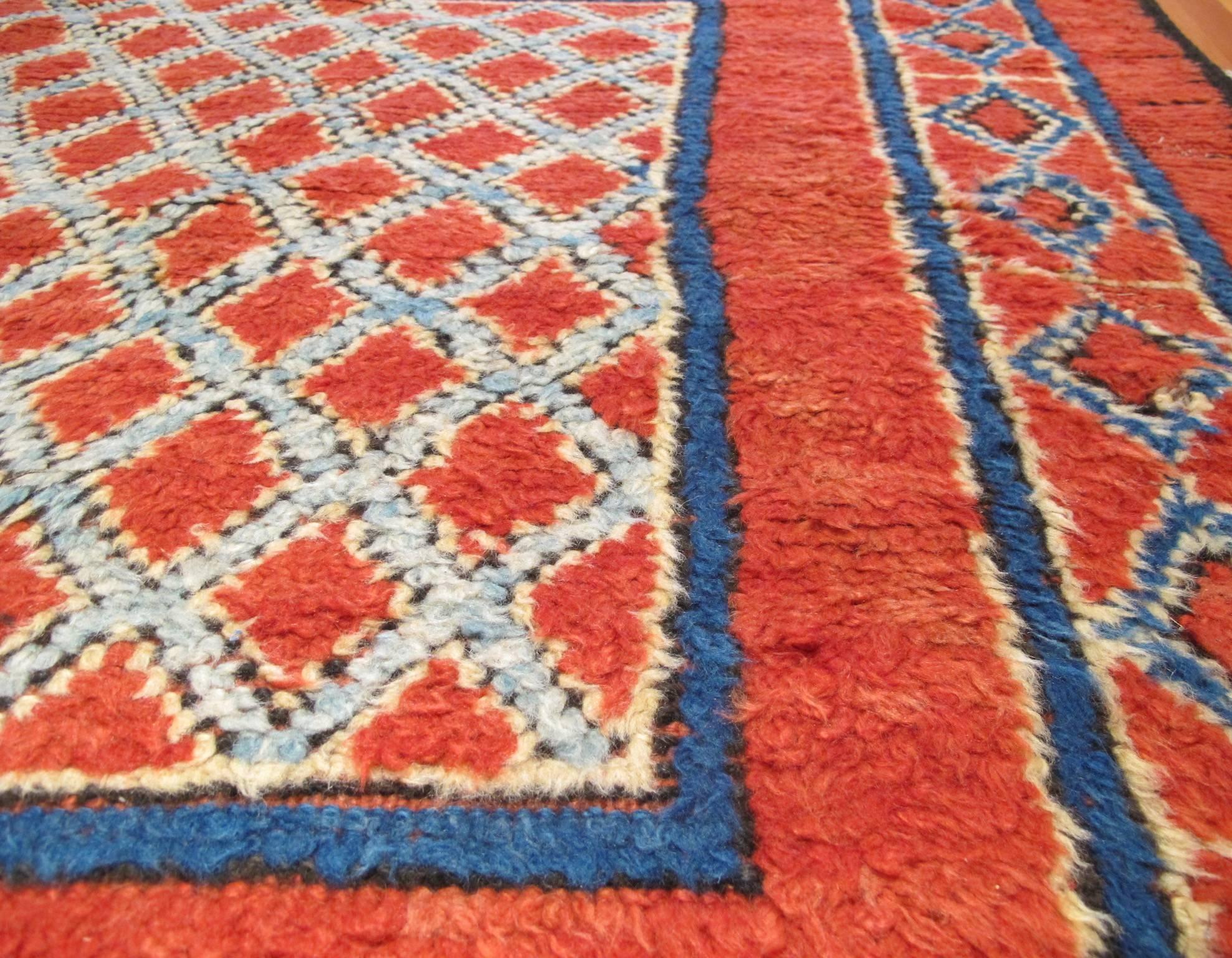 Late 19th Century Moroccan Corridor Carpet with Madder Red Ground 2