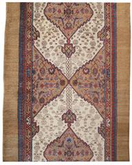 Late 19th Century Camel Tan Framed Serab Runner Rug