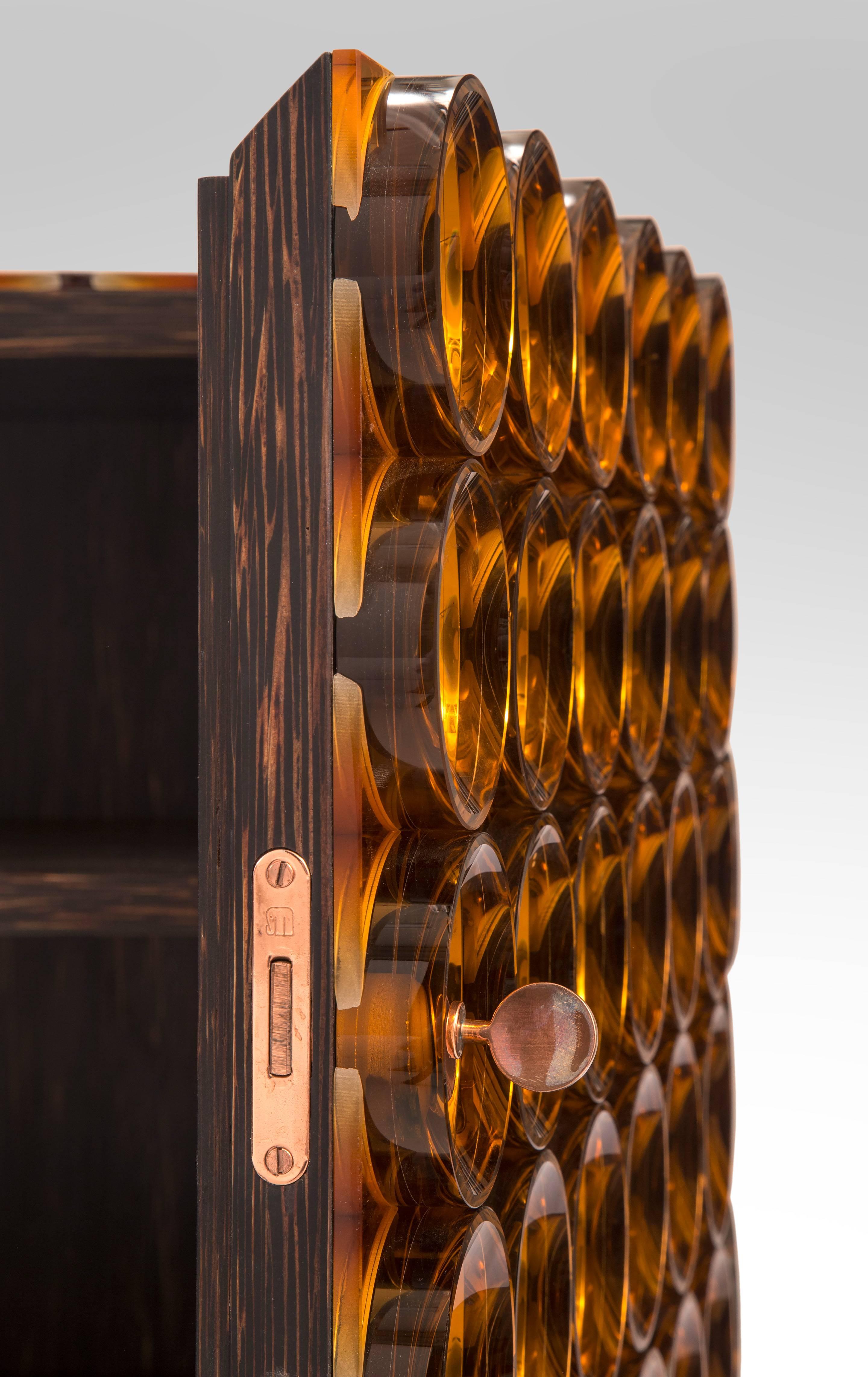 Roberto Rida, Limited Edition Glass and Palmwood Adone Cabinet 1