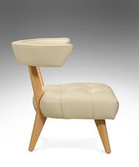 Billy Haines, Pair of Blonde Glazed Wood and Ivory Upholstered Hostess Chairs