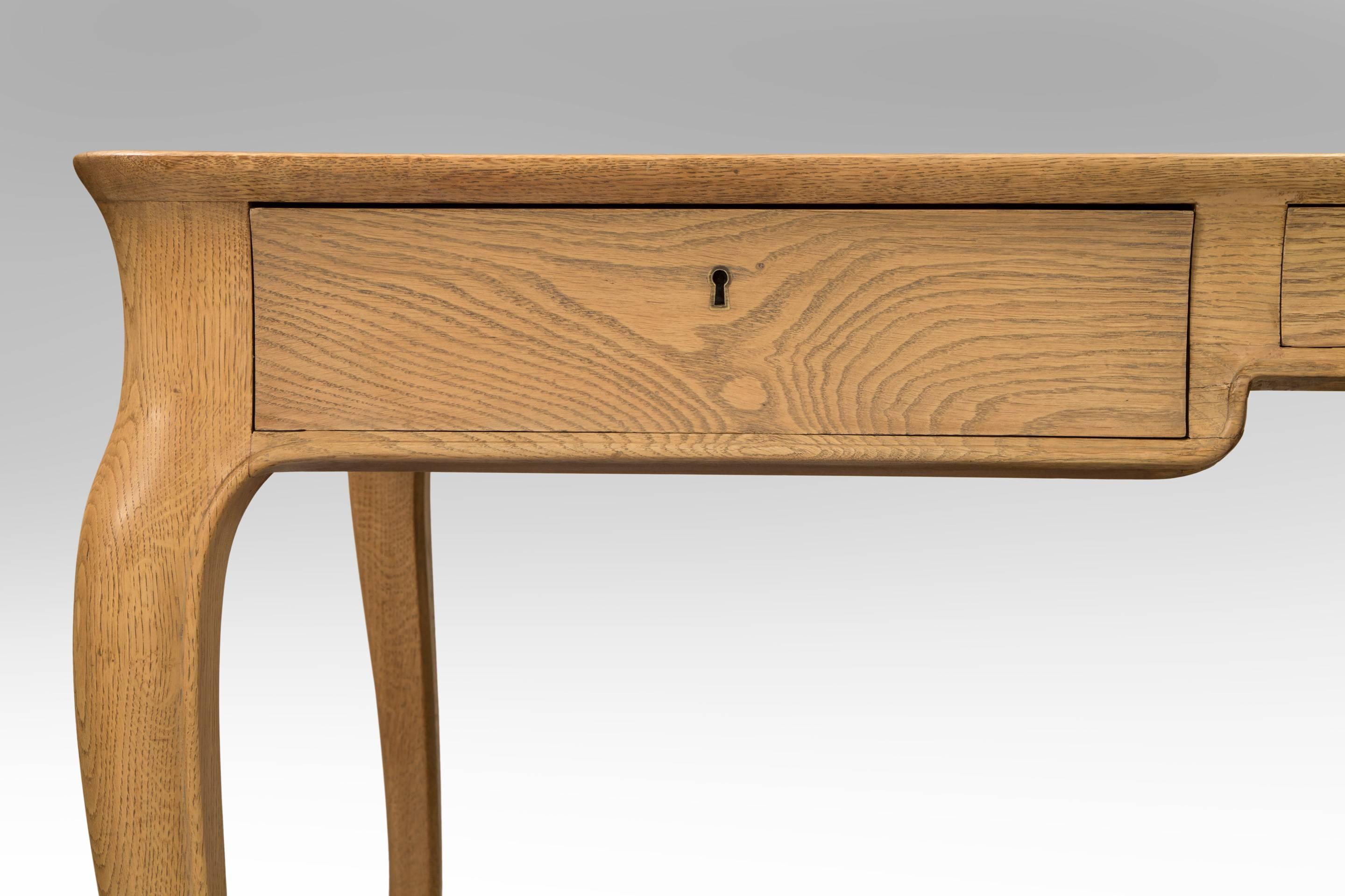20th Century Frits Henningsen, Large Danish Elm and Oak Writing Table / Desk