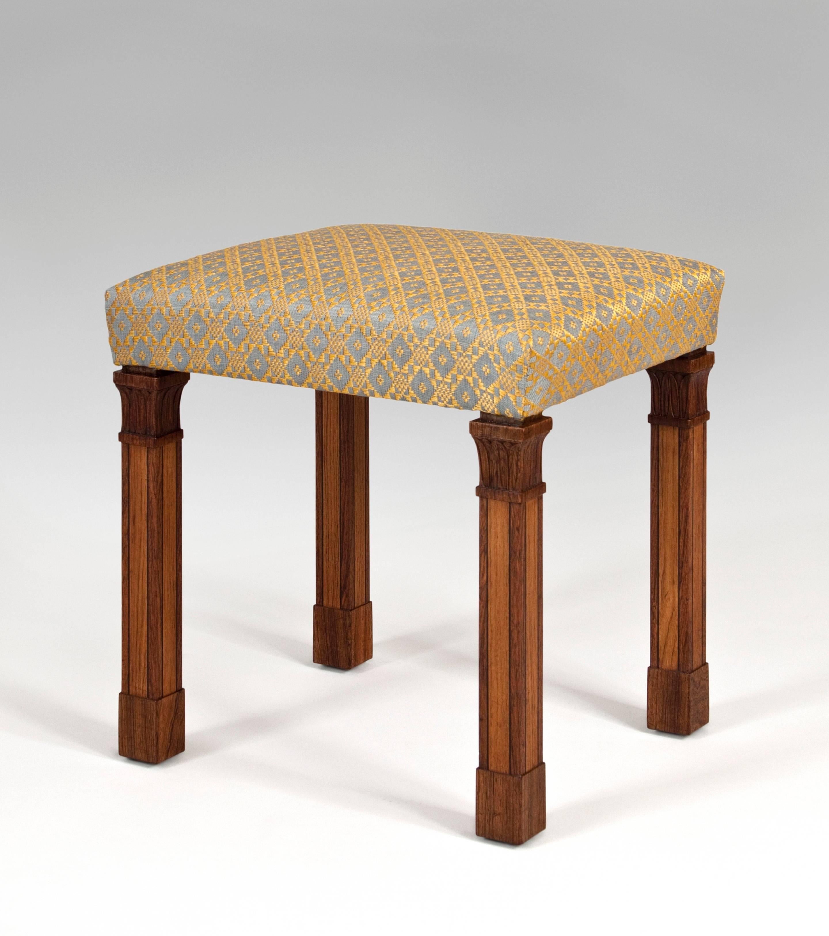 Art Deco Carl Malmsten Attributed, a Swedish Grace Period Rosewood Stool For Sale