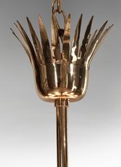Pietro Chiesa for Fontana Arte, Silvered and Gilt Brass 8 Light Chandelier