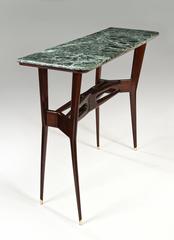 Italian Ebonzed Wood and Marble Topped Console Table, Mid 20th Century
