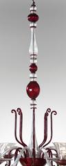 Napoleone Martinuzzi for Venini, Large Ruby and Colorless Glass Chandelier