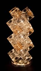Poliarte, Sculptural Italian Cubed Glass Lamp