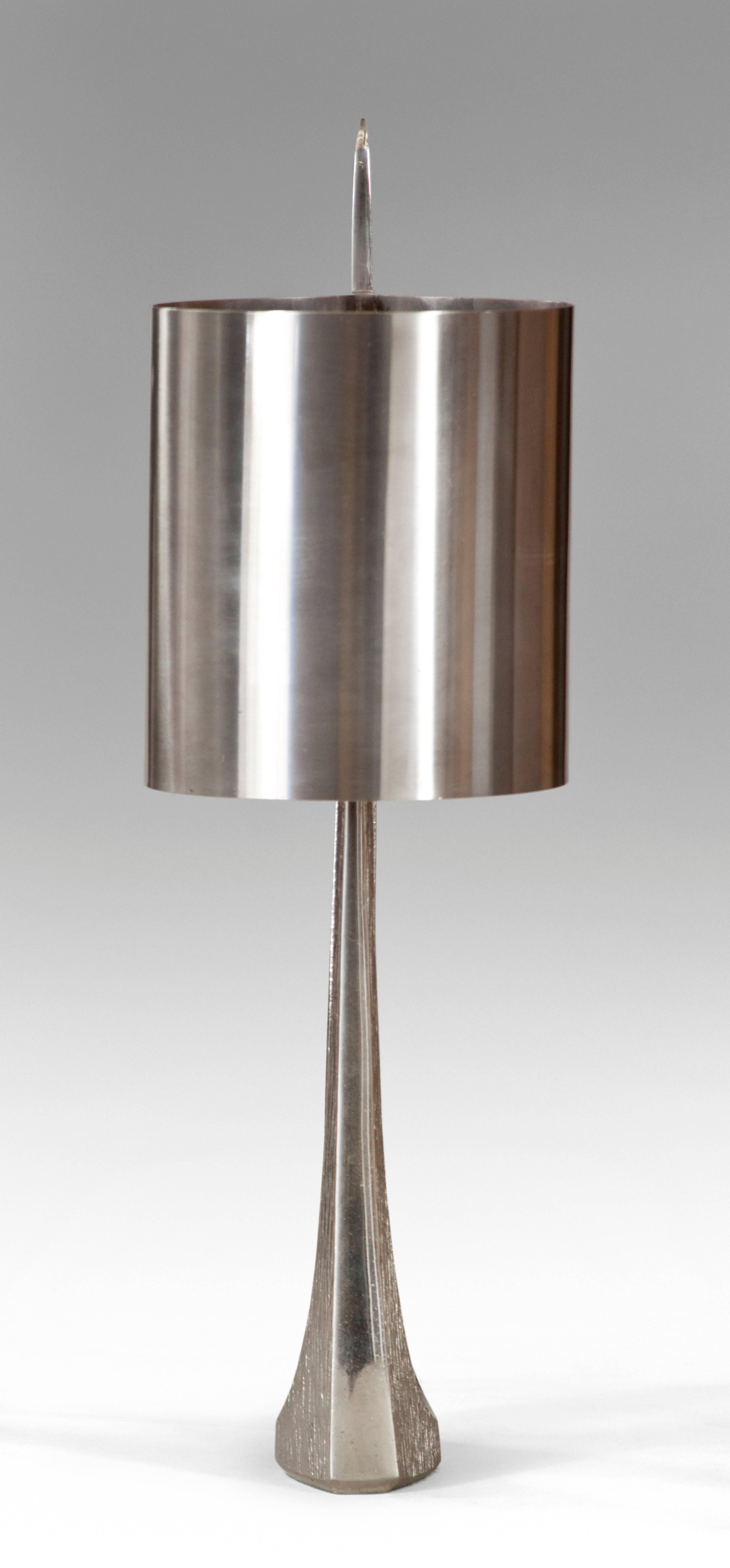 Modern Maison Charles, Sculptural Pair of Silvered Bronze 