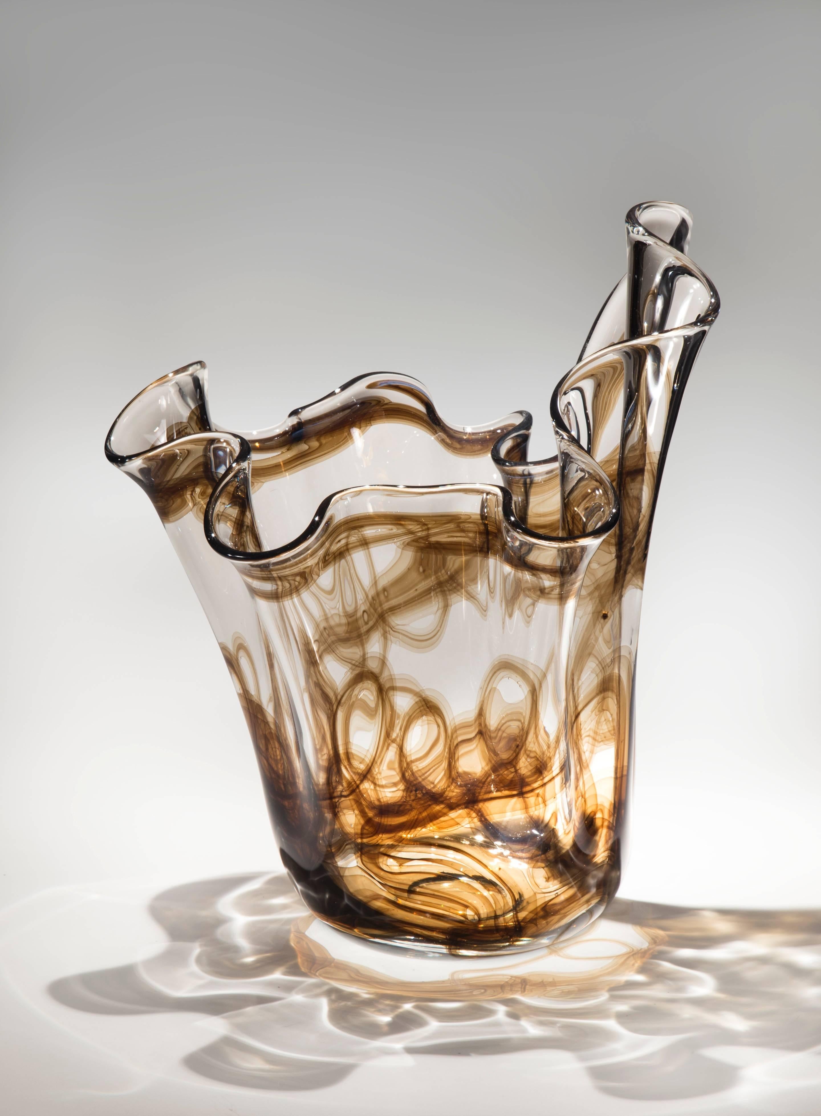 Scandinavian Modern Michael Bang for Holmegaard, Unique and Monumental Glass Handkerchief Vase