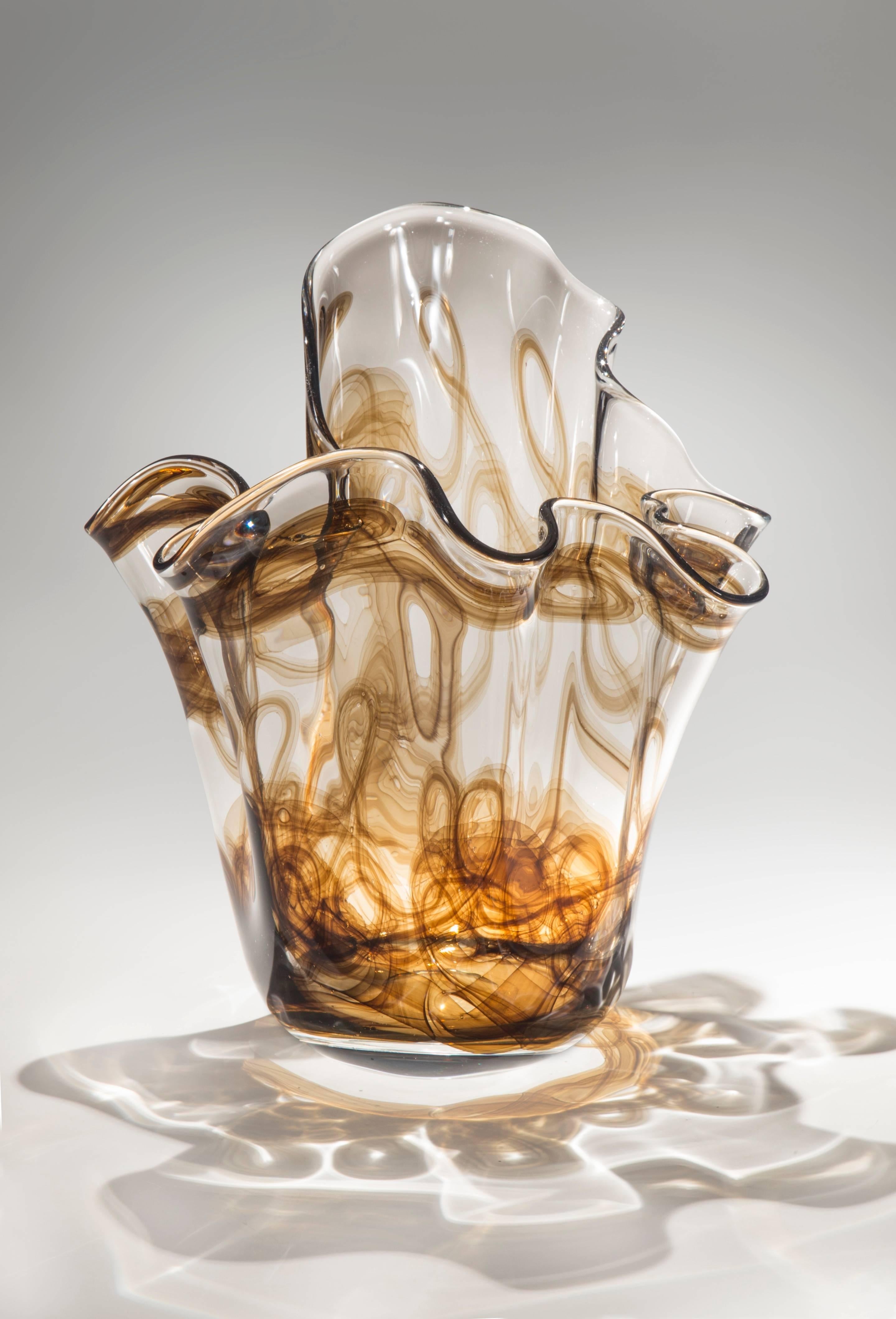 Danish Michael Bang for Holmegaard, Unique and Monumental Glass Handkerchief Vase