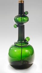Michael Bang for Holmegaard Attributed, Tall Green Glass Table Lamp