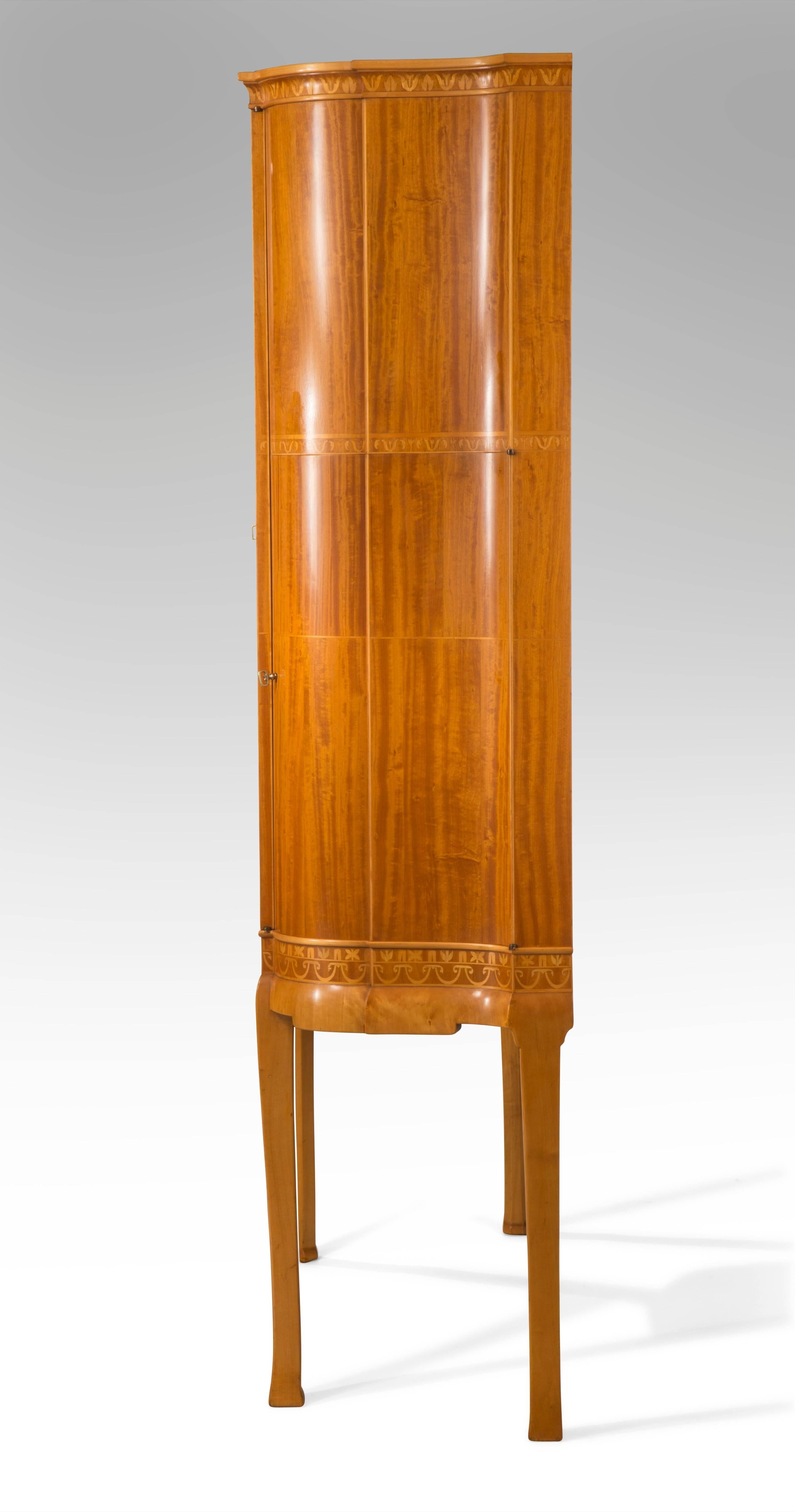 Modern Carl Malmsten, Rare Swedish Marquetry, Satinwood and Birch Cabinet