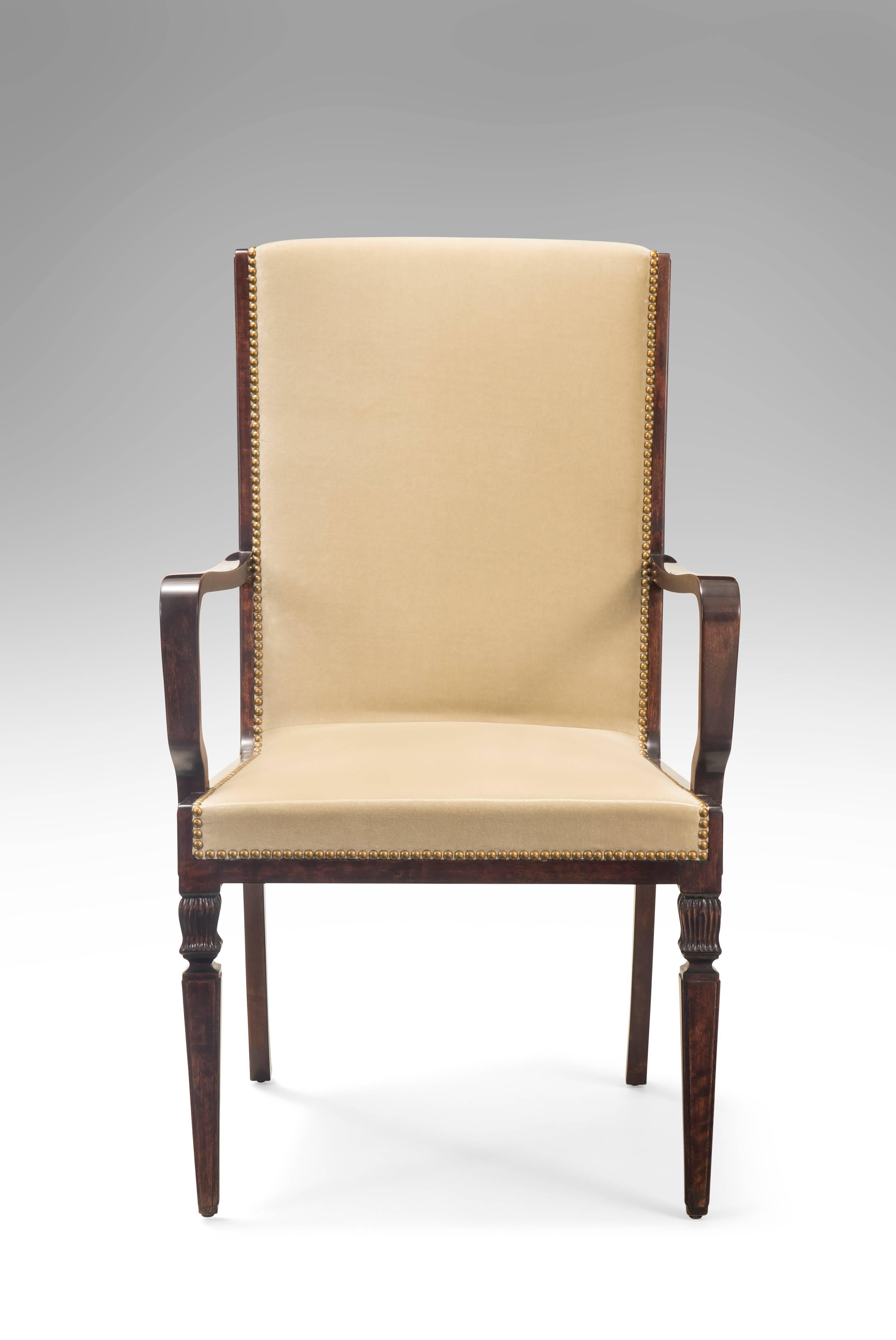 Art Deco Isidor Hörlin Attributed, Large Pair of Swedish Grace Period Birch Armchairs
