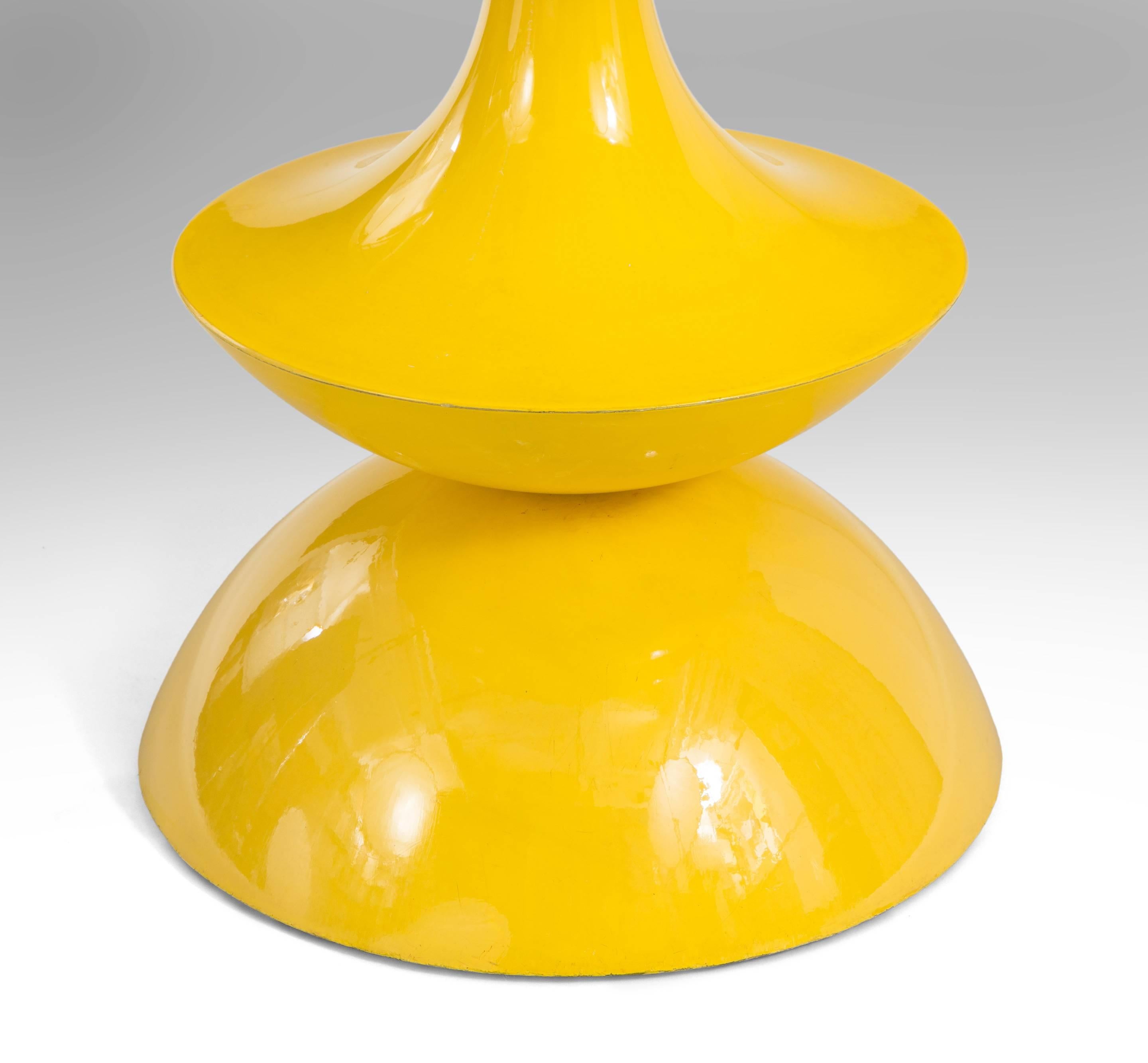 Danish Nanna Ditzel, Rare Circular Yellow Fiberglass Table