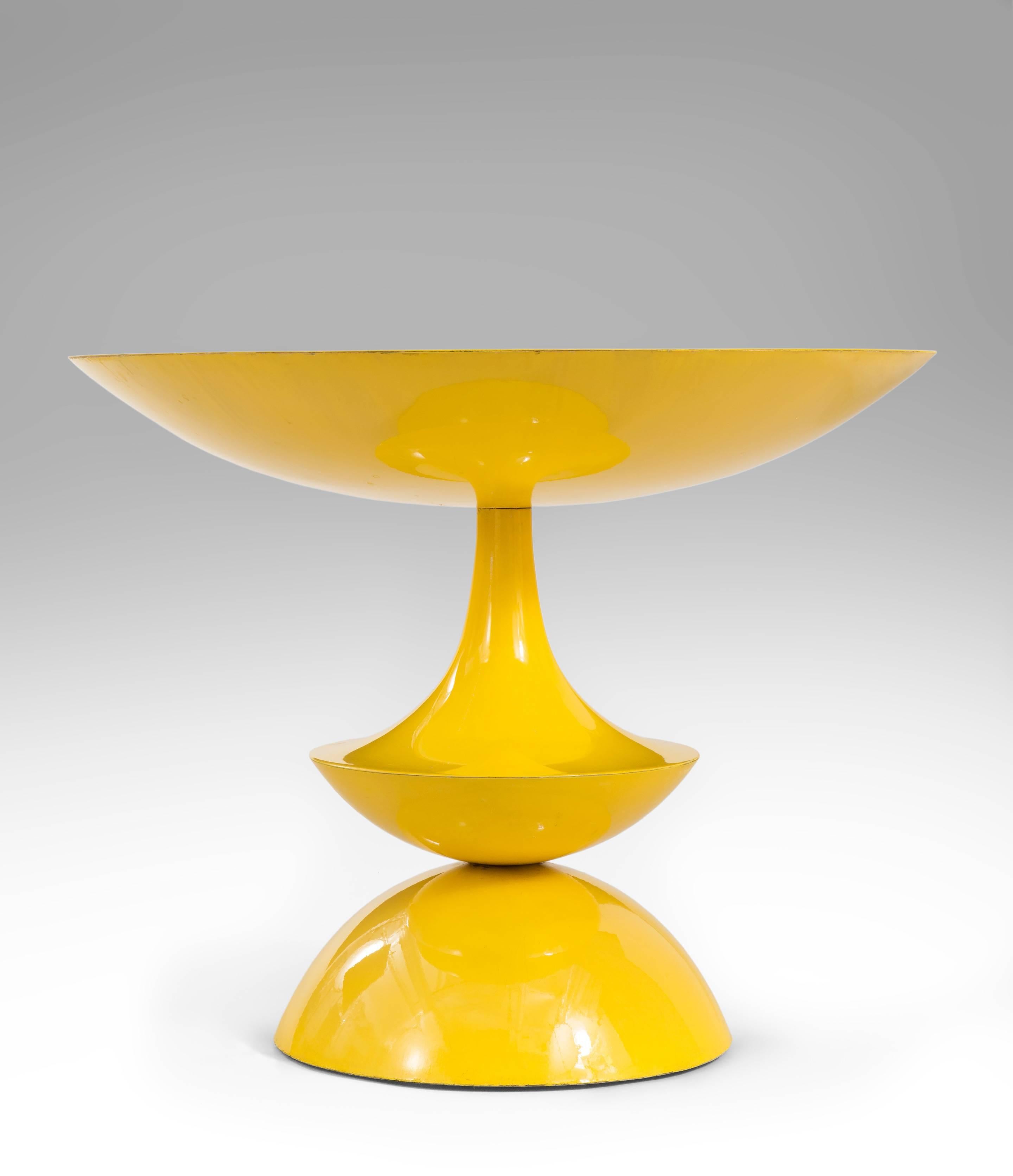 Modern Nanna Ditzel, Rare Circular Yellow Fiberglass Table