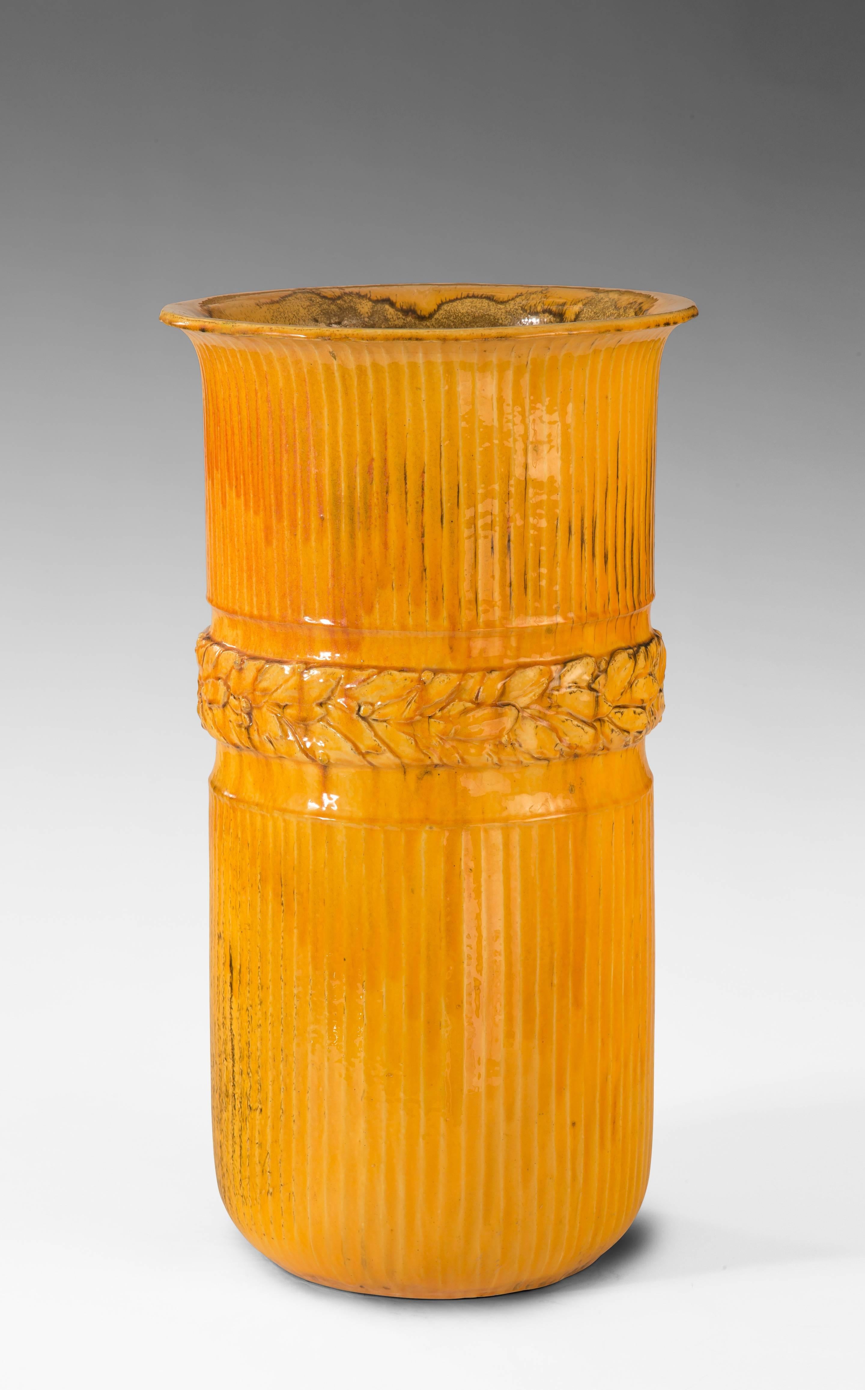 Art Deco Svend Hammershøi for Kähler, Rare and Monumental Uranium Glaze Stoneware Vase
