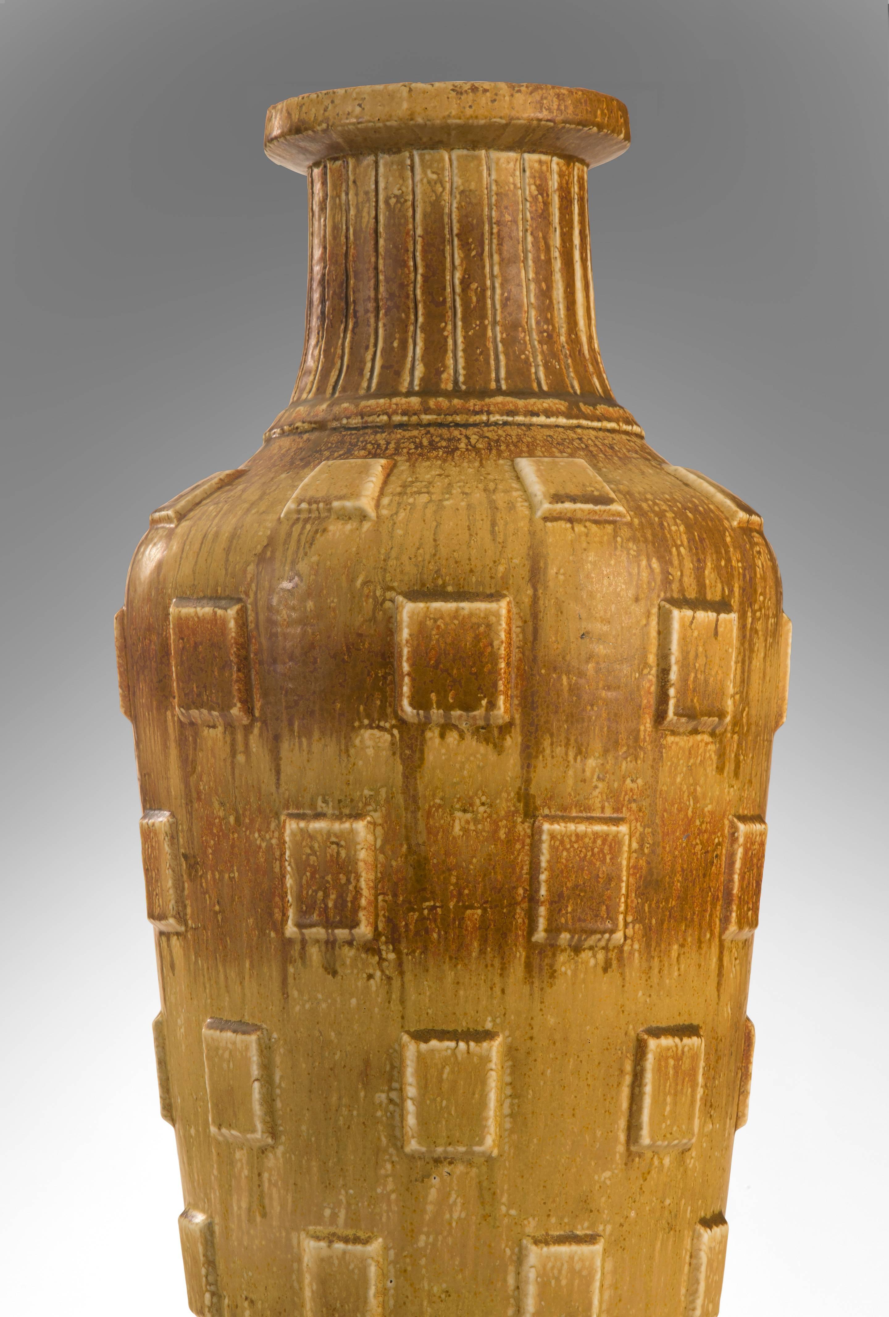 20th Century Gunnar Nylund for Rörstrand, Monumental Swedish Glazed Stoneware Vase