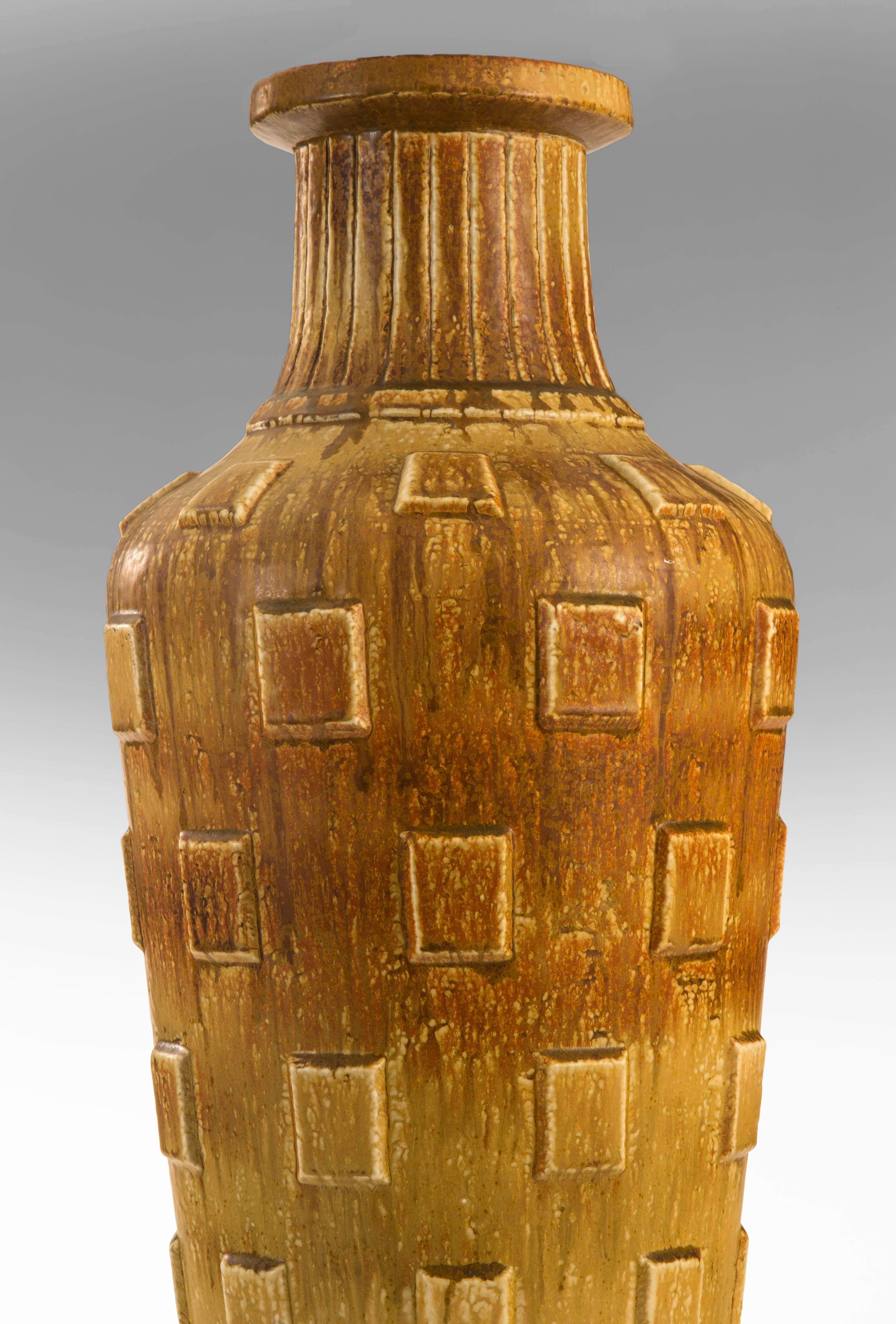 Gunnar Nylund for Rörstrand, Monumental Swedish Glazed Stoneware Vase In Good Condition In New York, NY