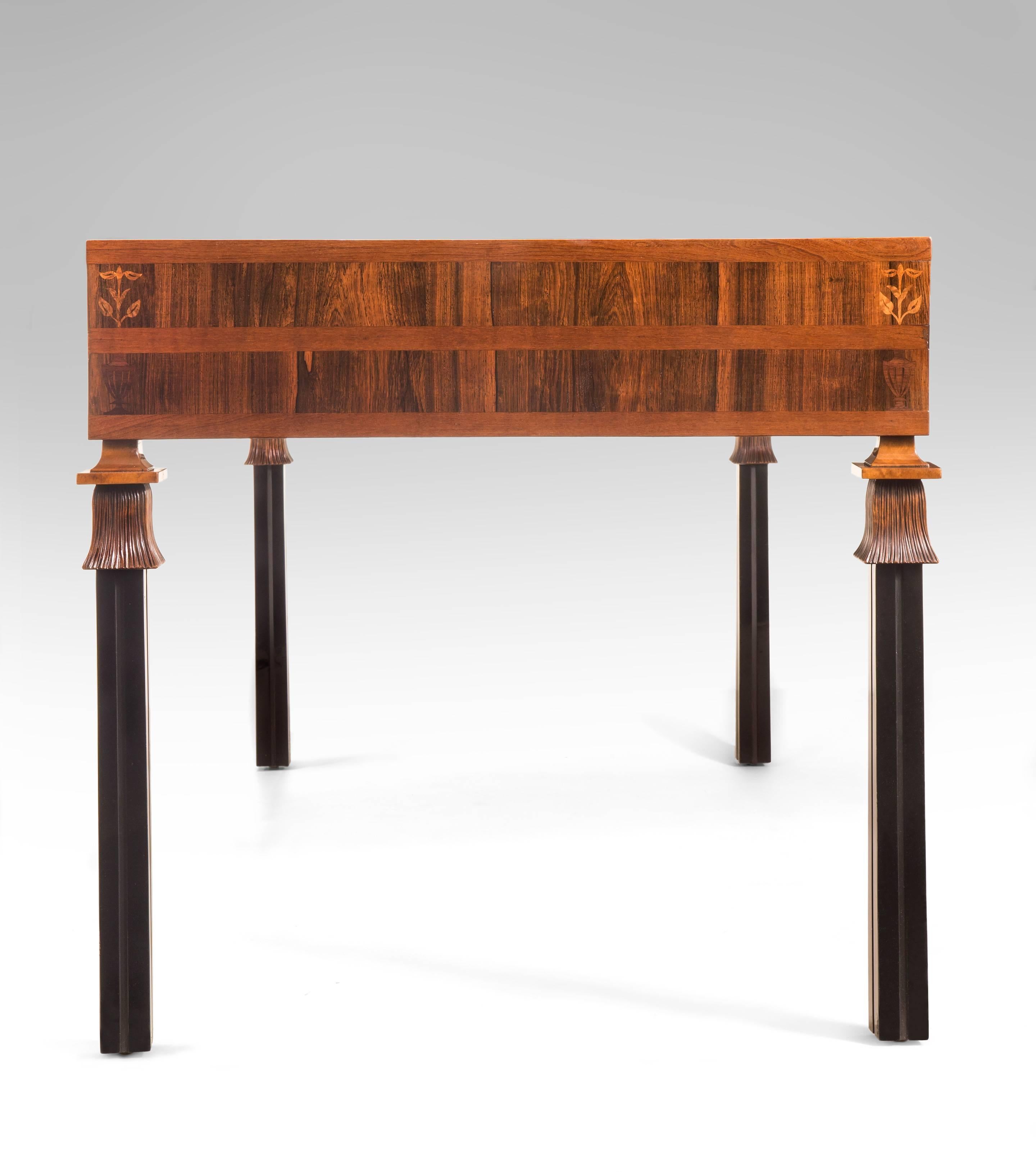 Carl Malmsten for Hjalmar Jackson, Important and Large Swedish Rosewood Desk In Good Condition For Sale In New York, NY