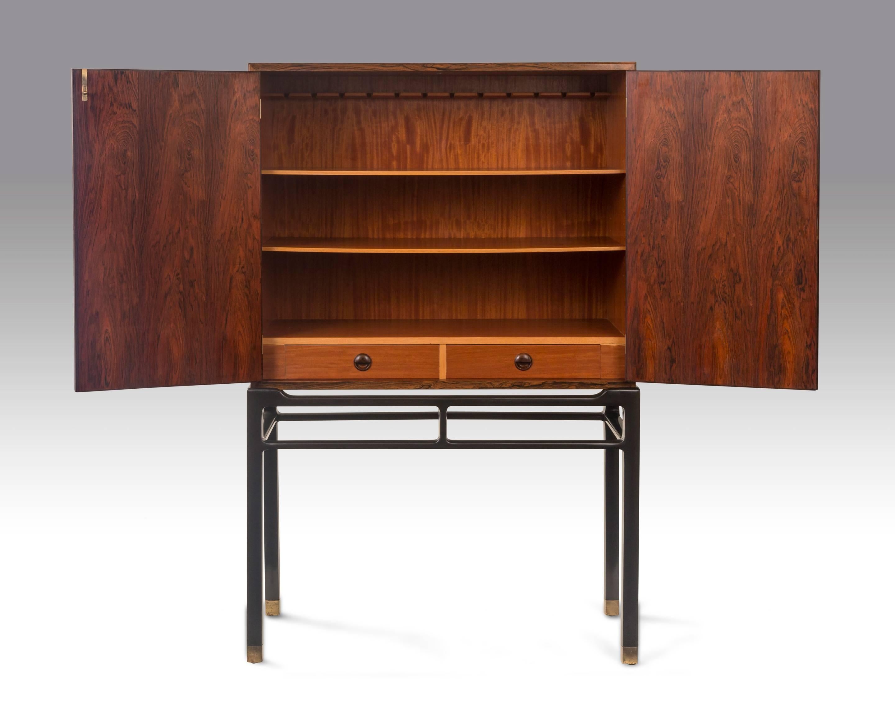 Jørgen Berg for Illums Bolighus, Rare Danish Rosewood Cabinet on Stand In Good Condition In New York, NY