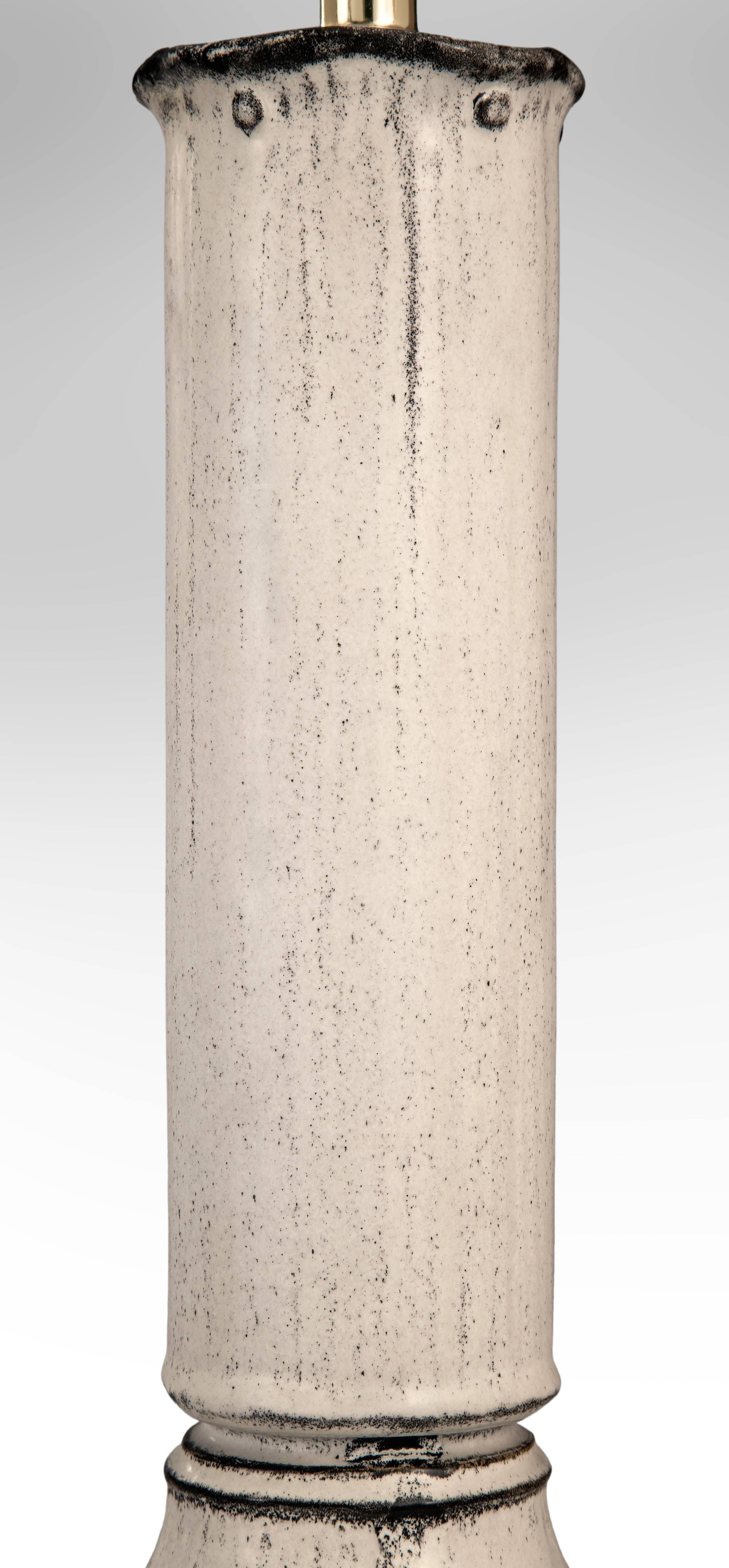 Art Deco Svend Hammershøi for Kähler, Danish White and Grey Glazed Ceramic Vase / Lamp For Sale