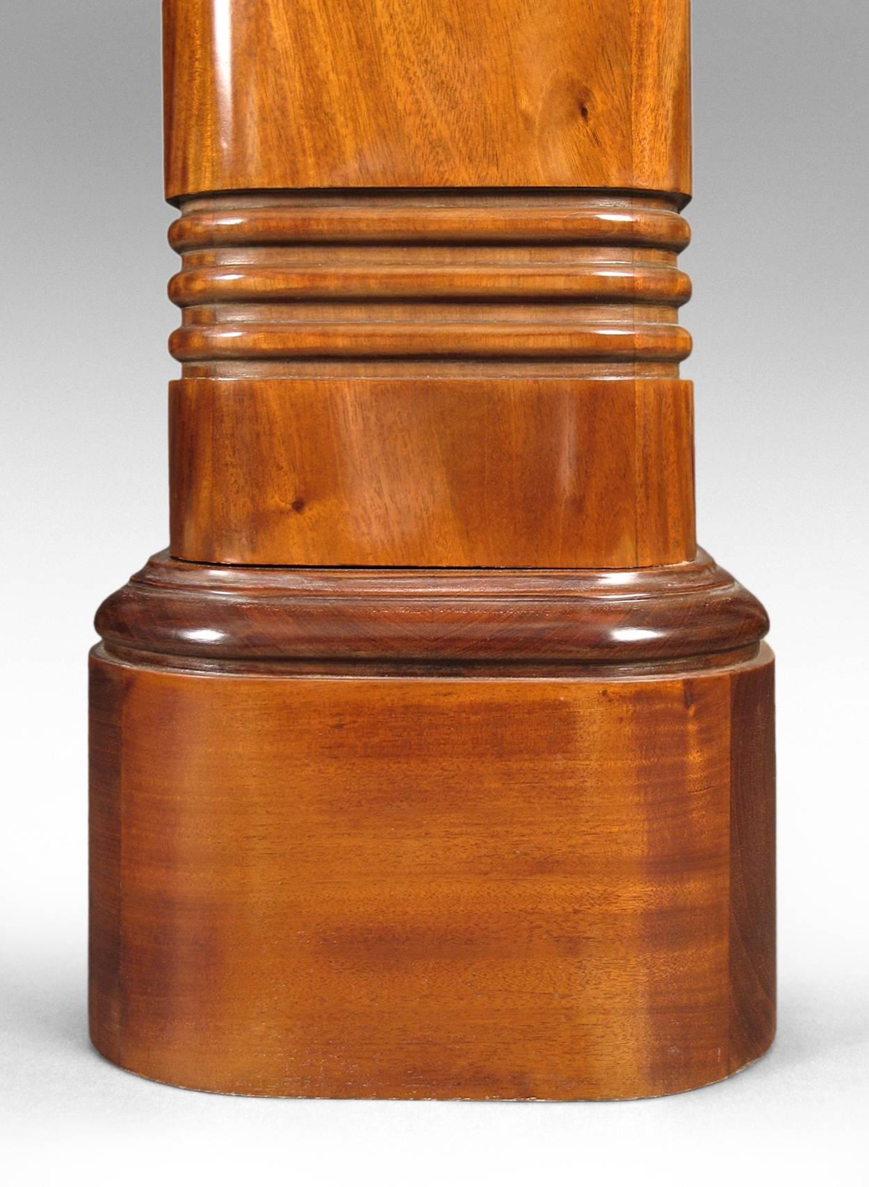Austrian Secession or Art Deco Mahogany Pedestal In Good Condition For Sale In New York, NY
