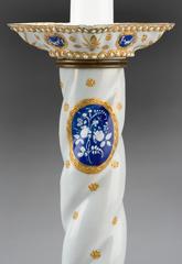 Pair of Staffordshire Early 19th Century Enamel Candlesticks