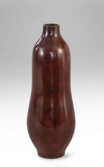 A Japanese Red Patinated Bronze Vase Shaped Like a Bottle