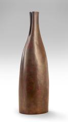 A Japanese Red Patinated Bronze Bottle Vase