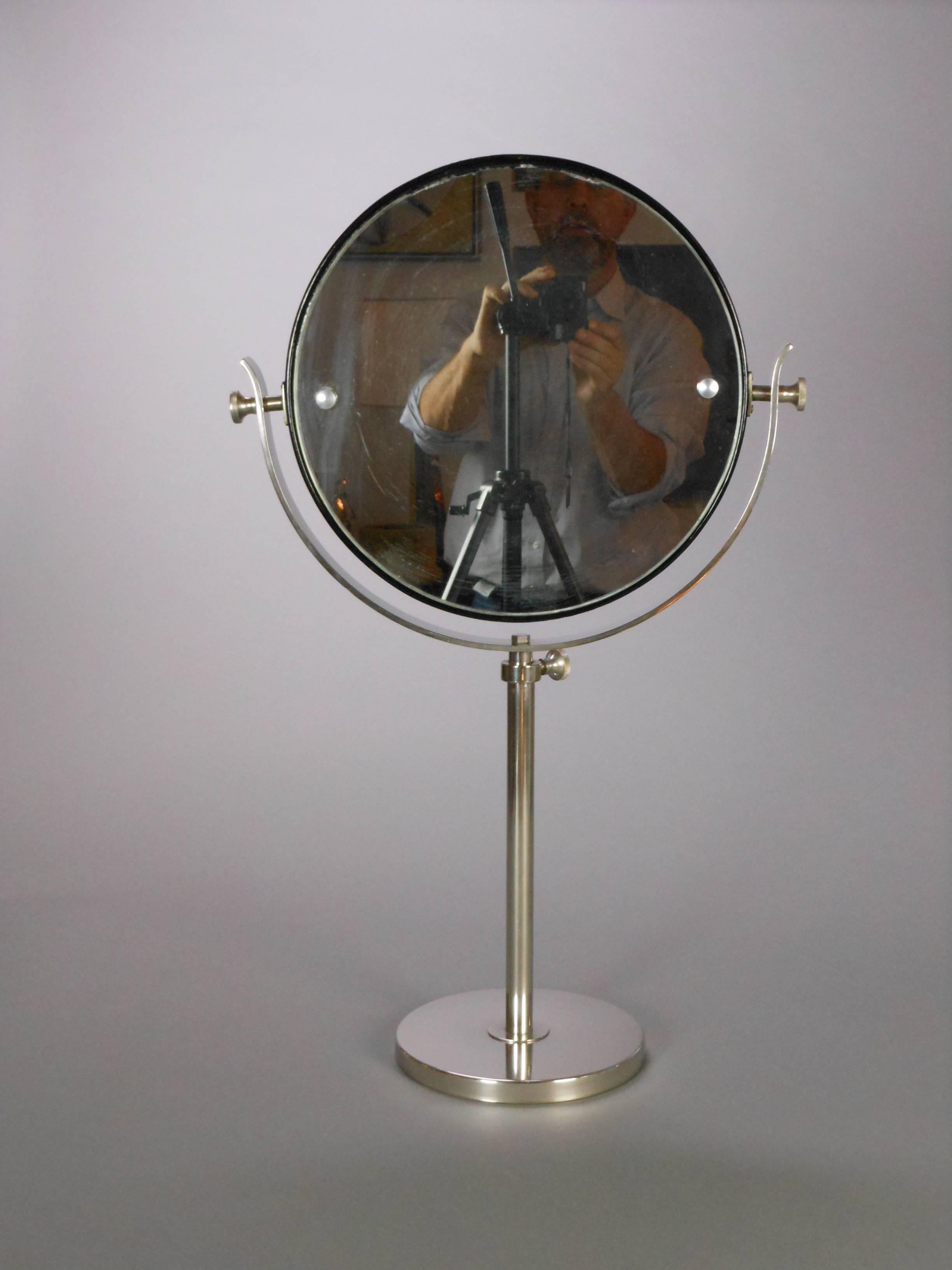 Mid-20th Century A Swedish Art Deco Chrome Table Mirror For Sale