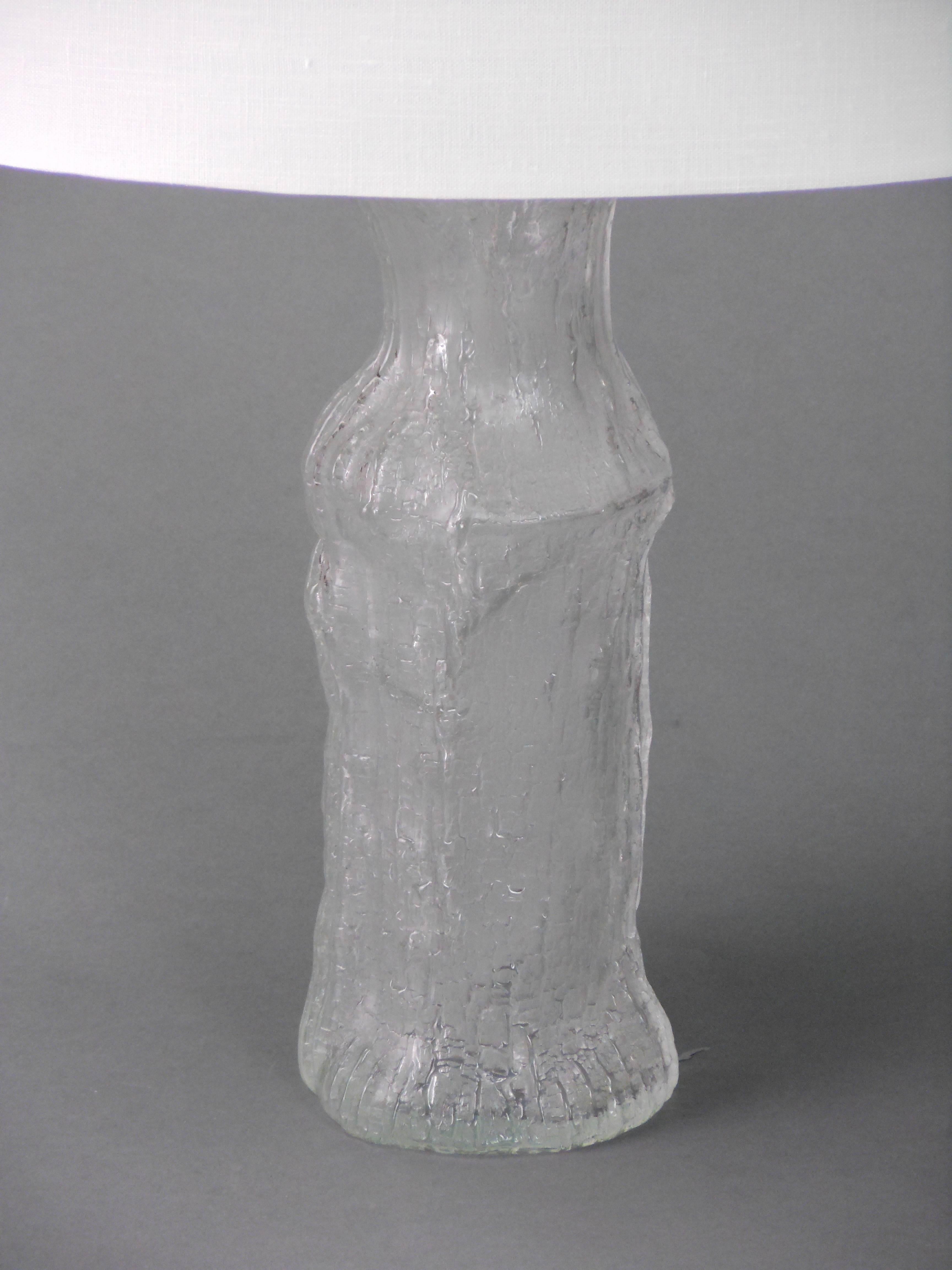 Swedish Timo Sarpaneva, Pair of Tree Trunk Form Glass Lamps For Sale