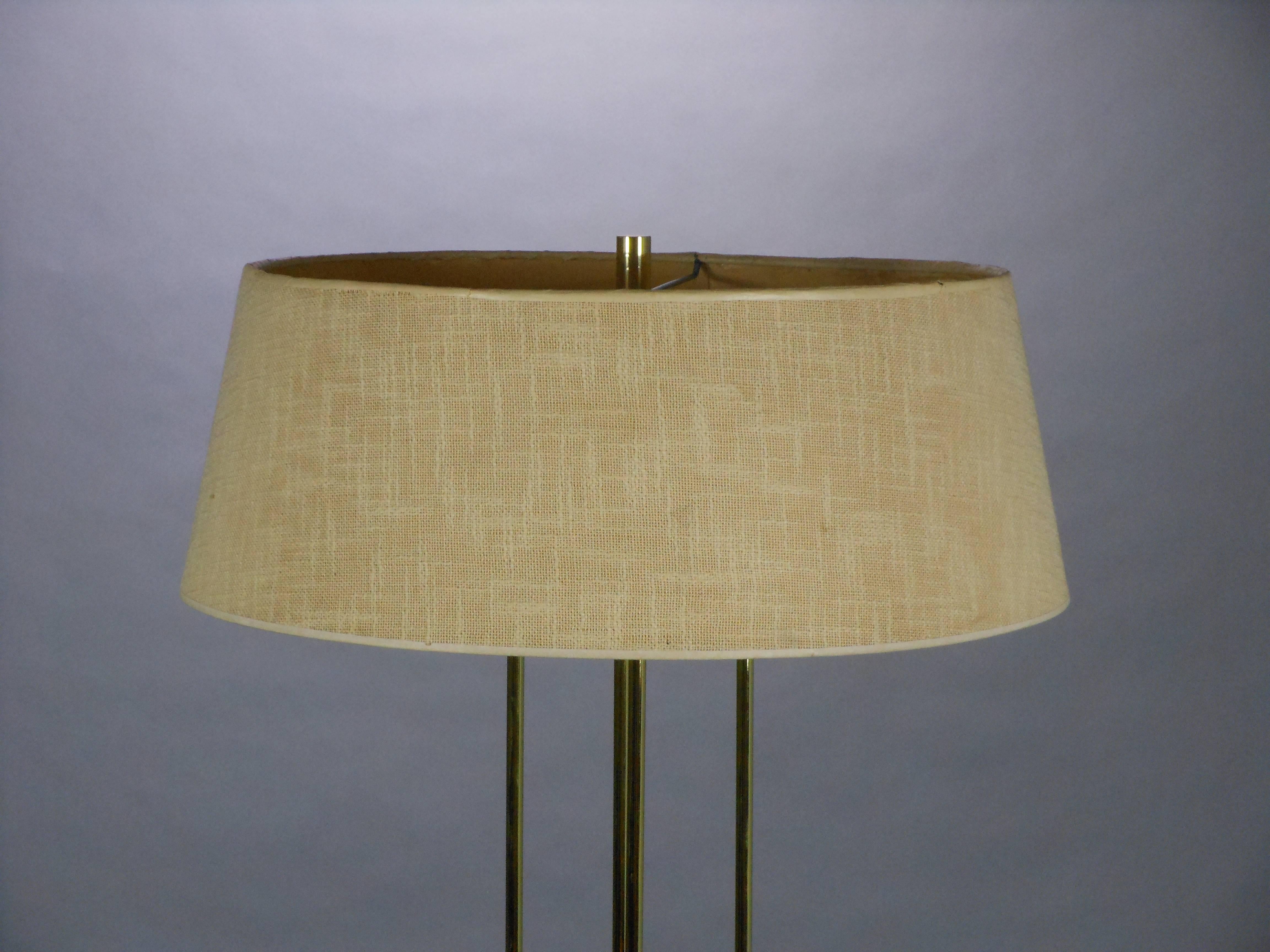 Tommi Parzinger, In the Manner, American Chrome & Brass Standing Lamp For Sale 2